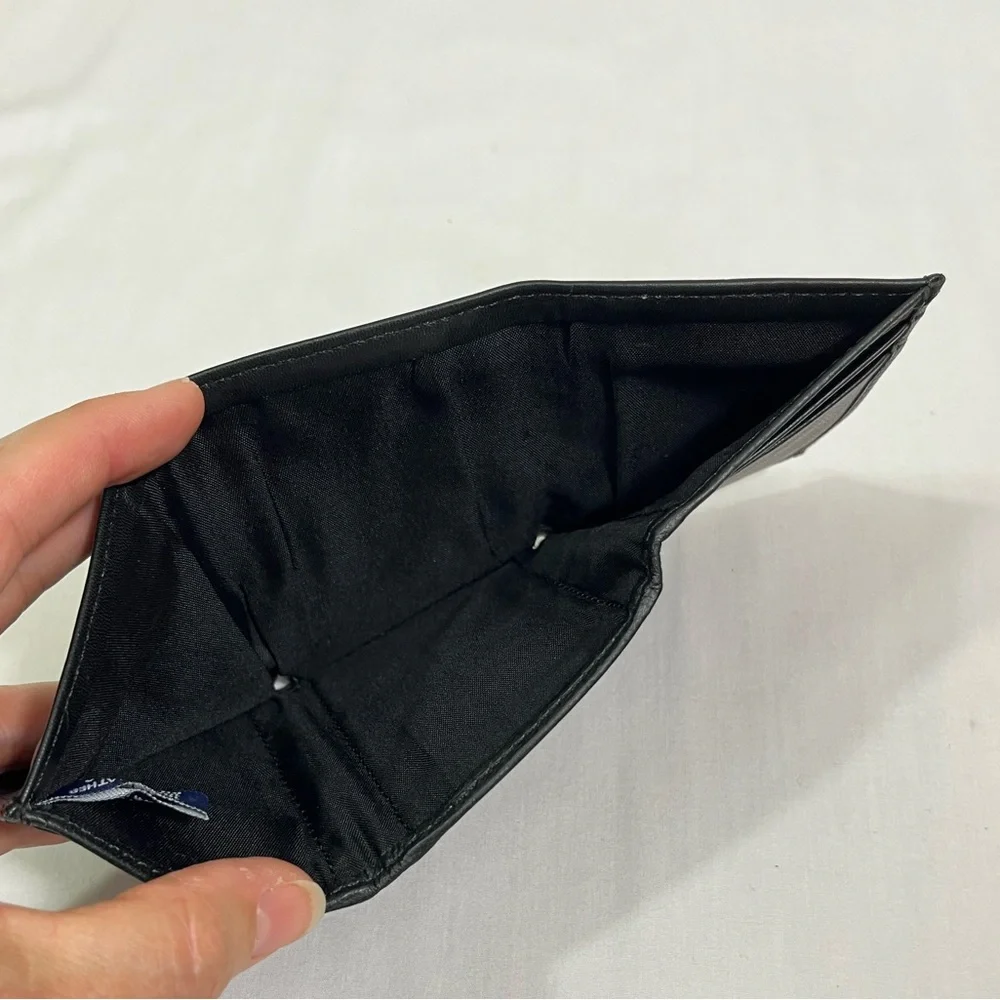 Black Leather Trifold Wallet